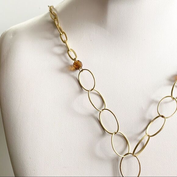 STATEMENT Tiger's Eye Stone Y Necklace - Picture 3 of 6